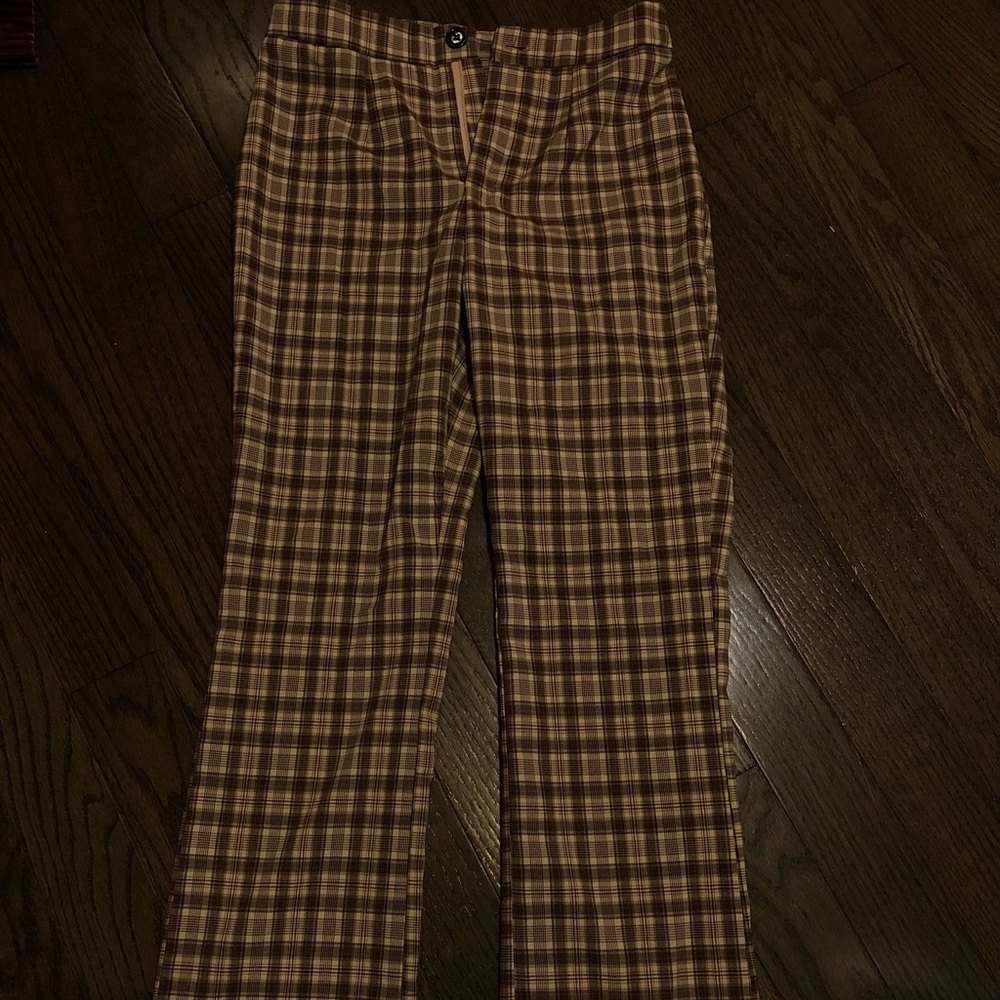 brown plaid pants